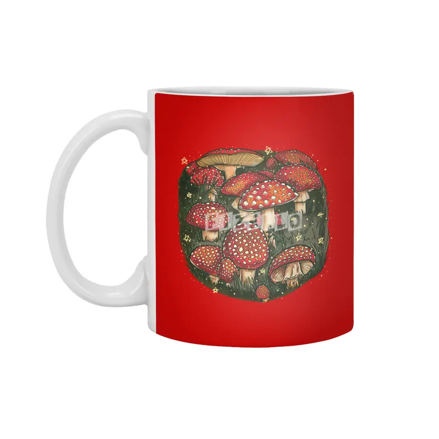 Fly Agaric - The Toadstool Mushroom ( Red ) Beyaz Kupa