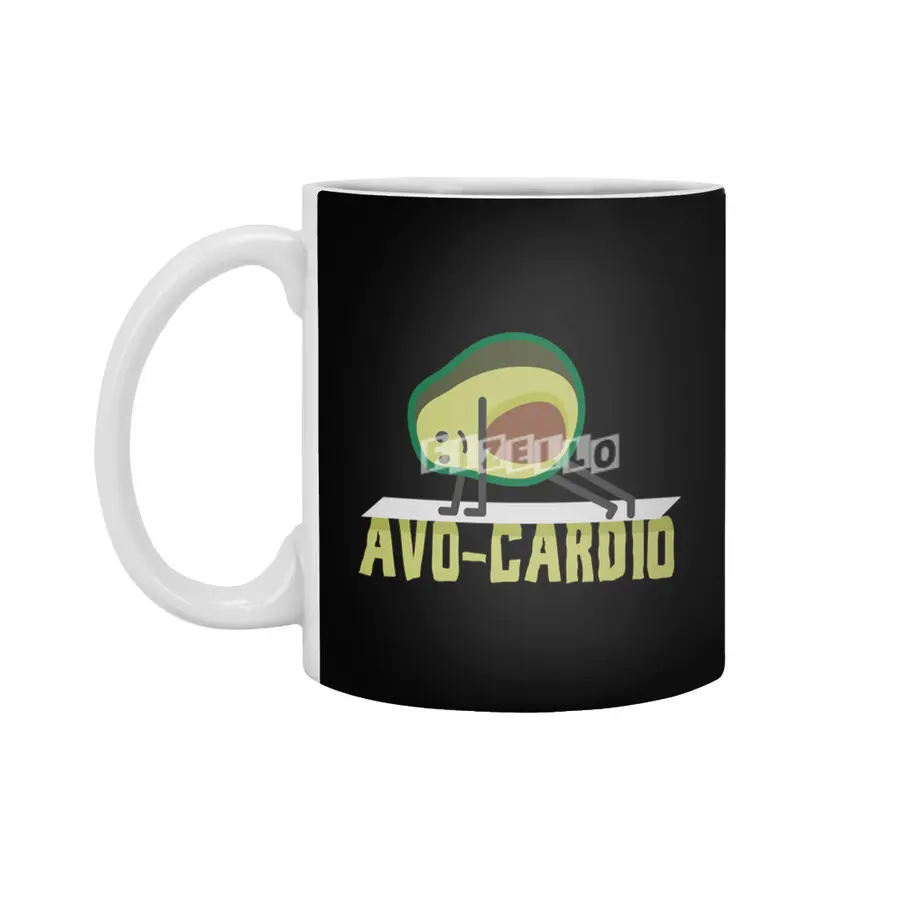 Avo-Cardio Avocado Fitness Workout Gym Beyaz Kupa