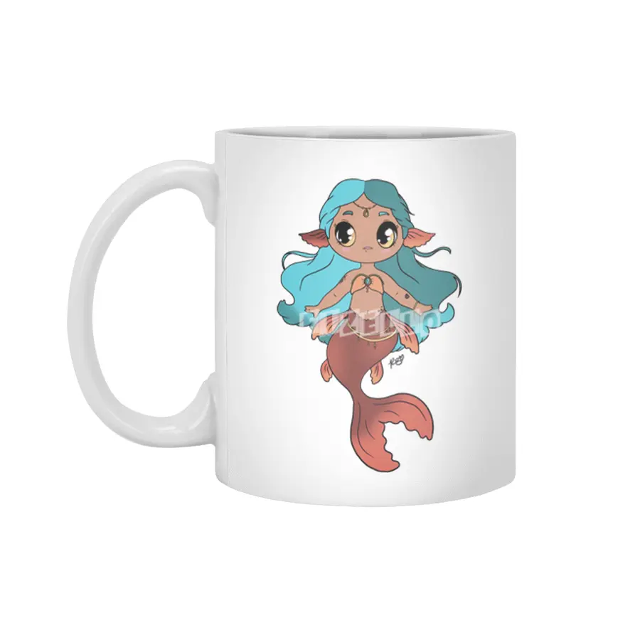 Kawaii Koi Mermaid Beyaz Kupa