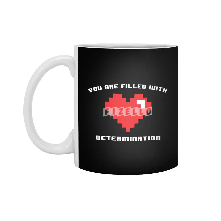 Funny Gamer You Are Filled With Determination Pixel Heart Beyaz Kupa