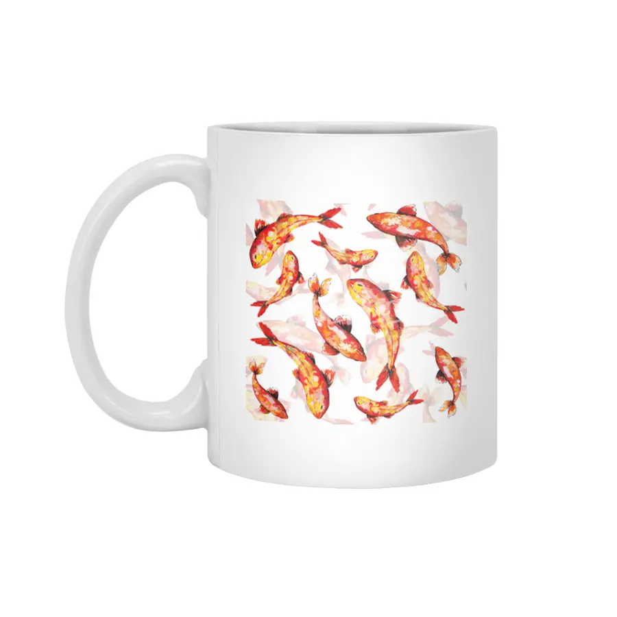 Make a wish on a koi fish! Beyaz Kupa