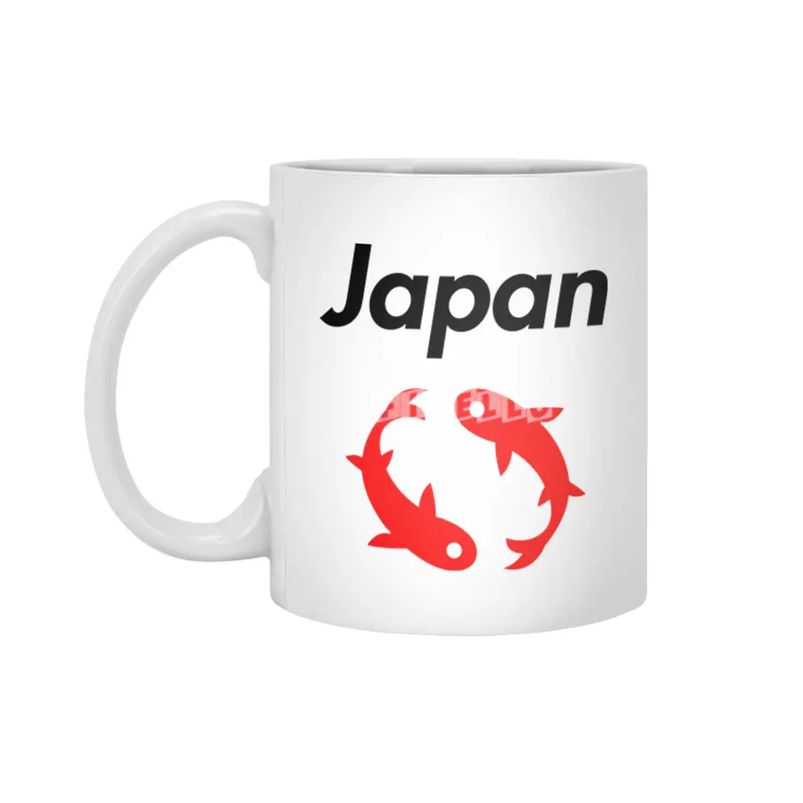 Japanese Iconic Koi Fish Beyaz Kupa