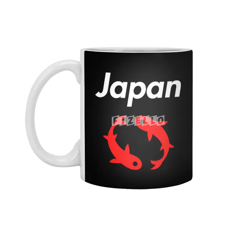 Japanese Iconic Koi for Dark Color Beyaz Kupa