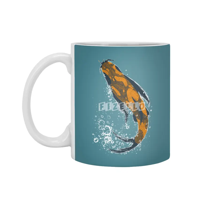 Don’t Be Koi - Orange with bubbles Beyaz Kupa