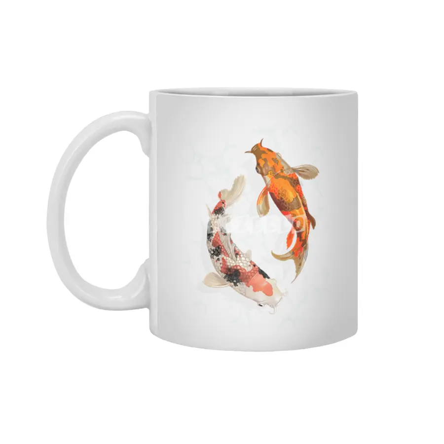 Japanes koi fish Beyaz Kupa
