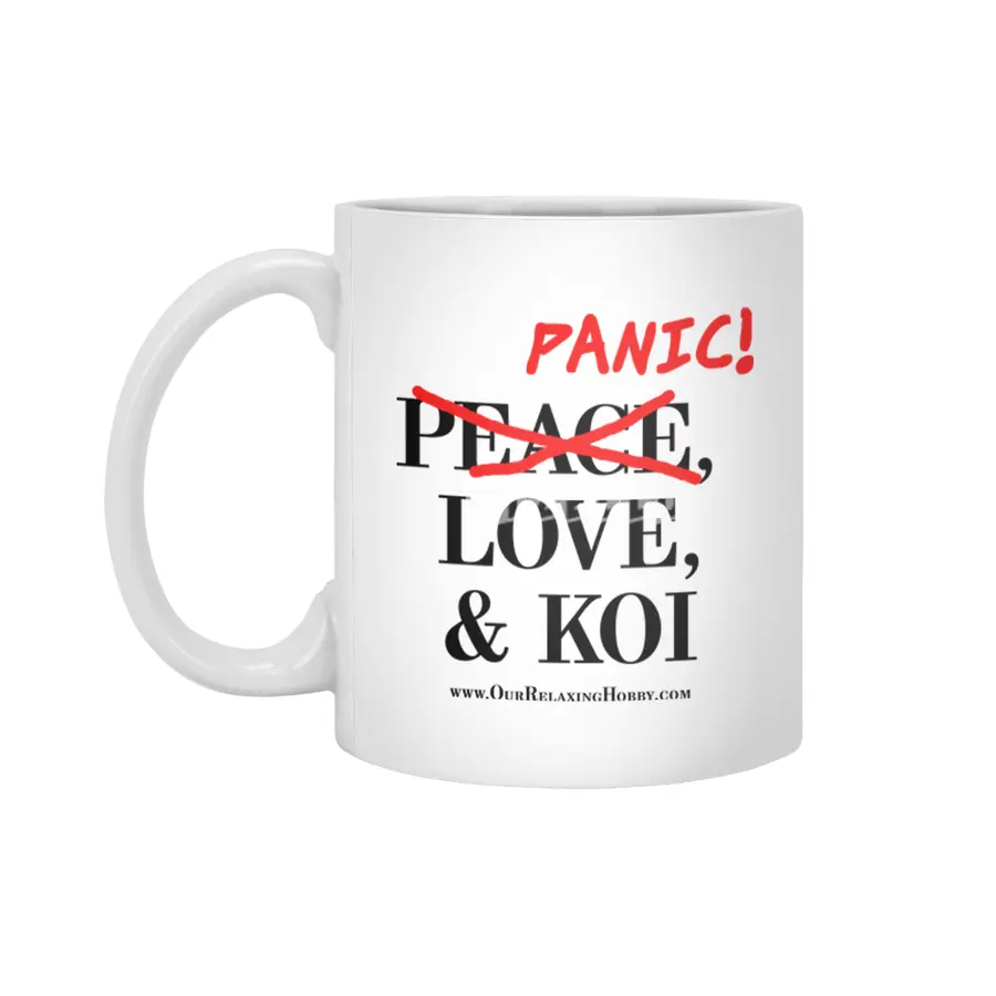Peace Love and Panic Koi - Black Print Beyaz Kupa