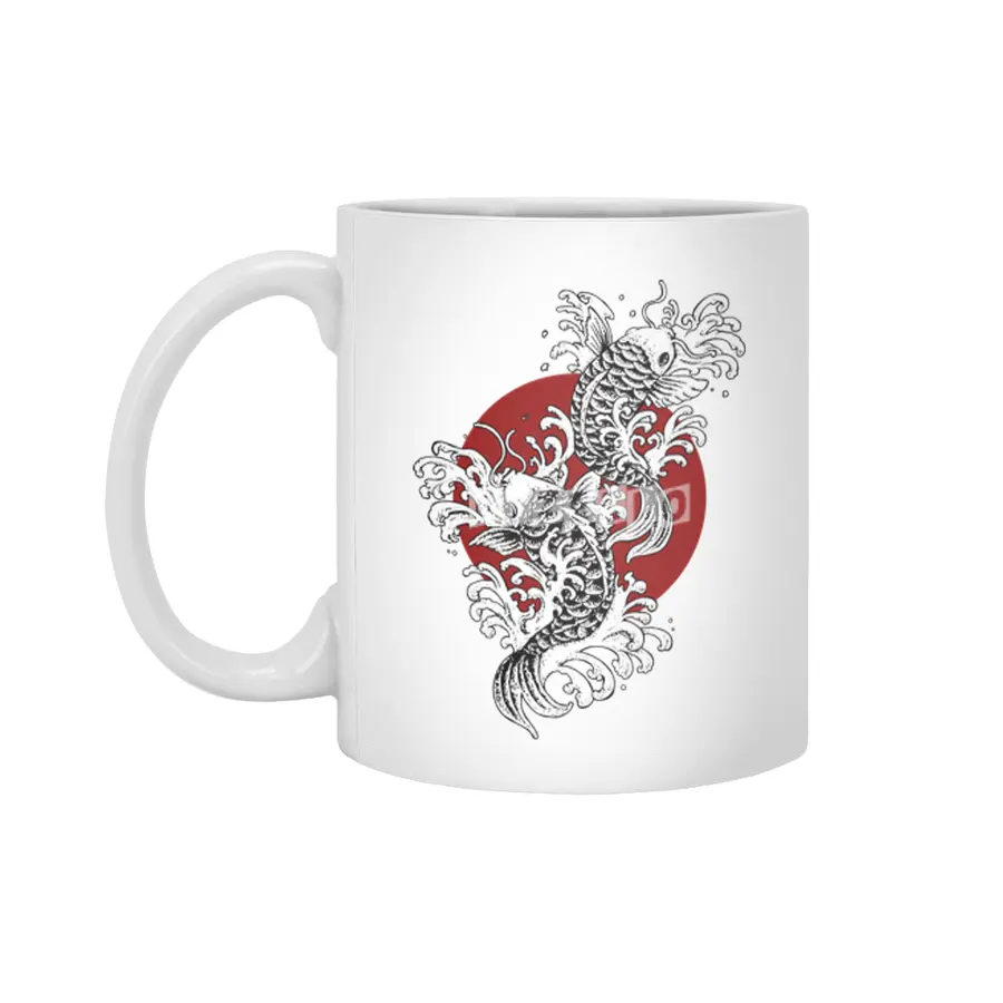 sun koi fish Beyaz Kupa