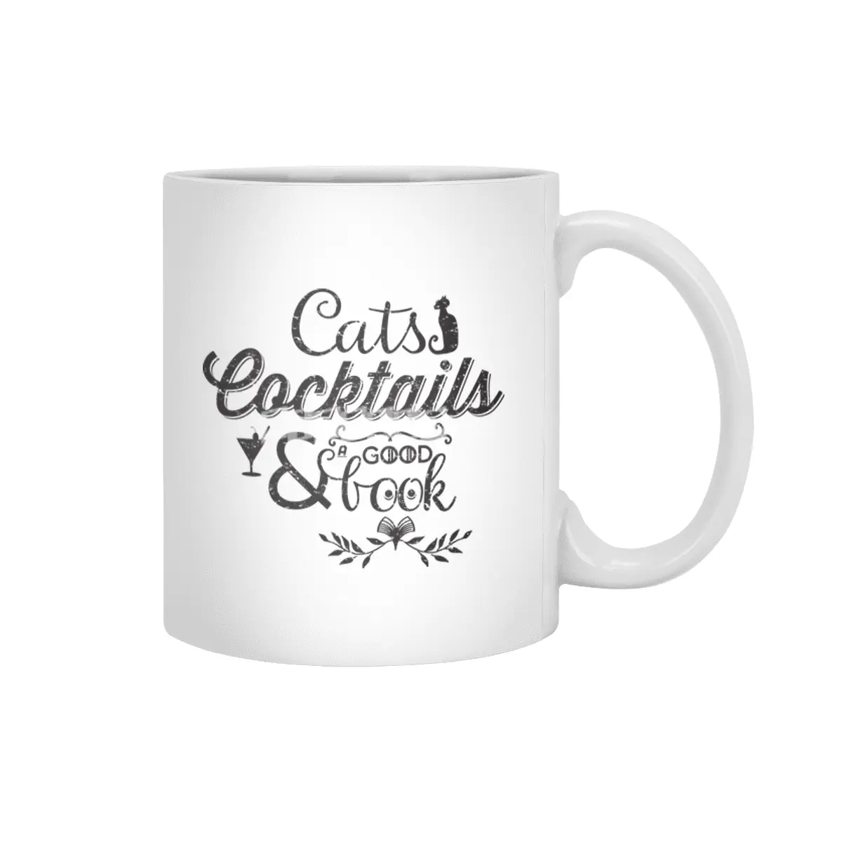 Cats Cocktails and a Good Book Beyaz Kupa