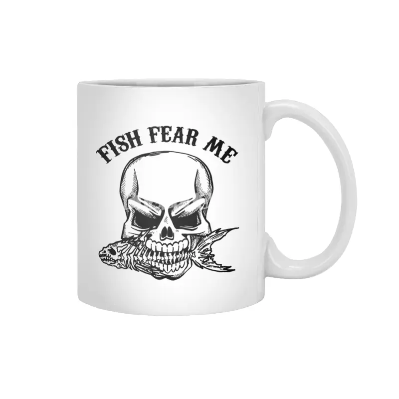 Fish Fear Me Black Beyaz Kupa