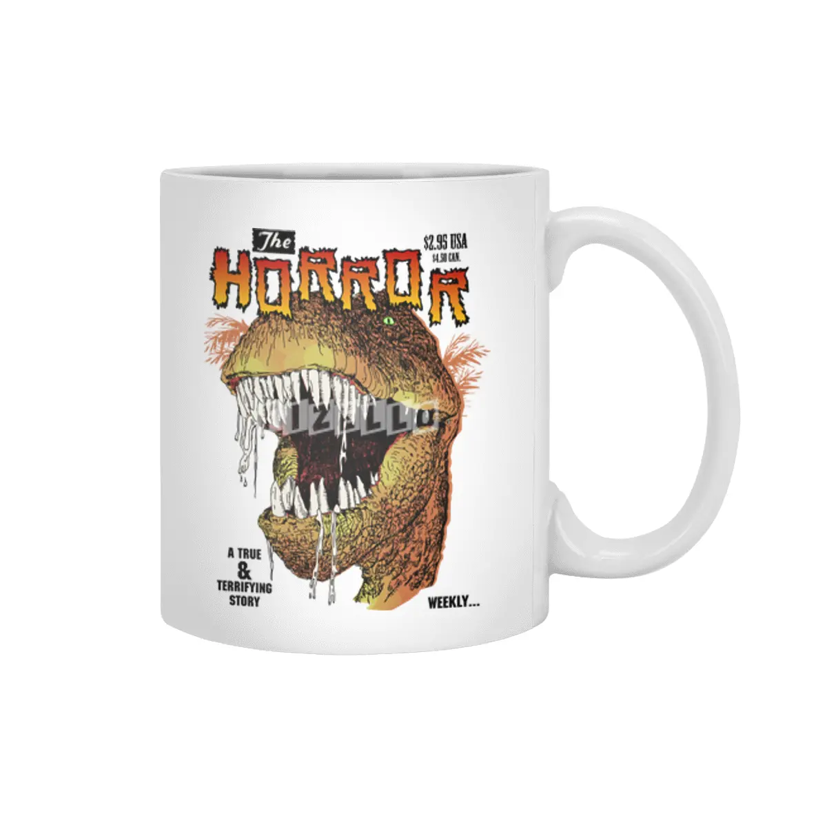 T-Rex Horror comic Beyaz Kupa