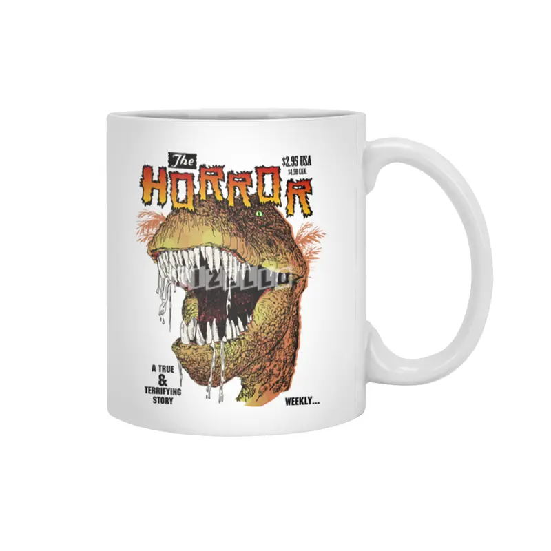 T-Rex Horror comic Beyaz Kupa
