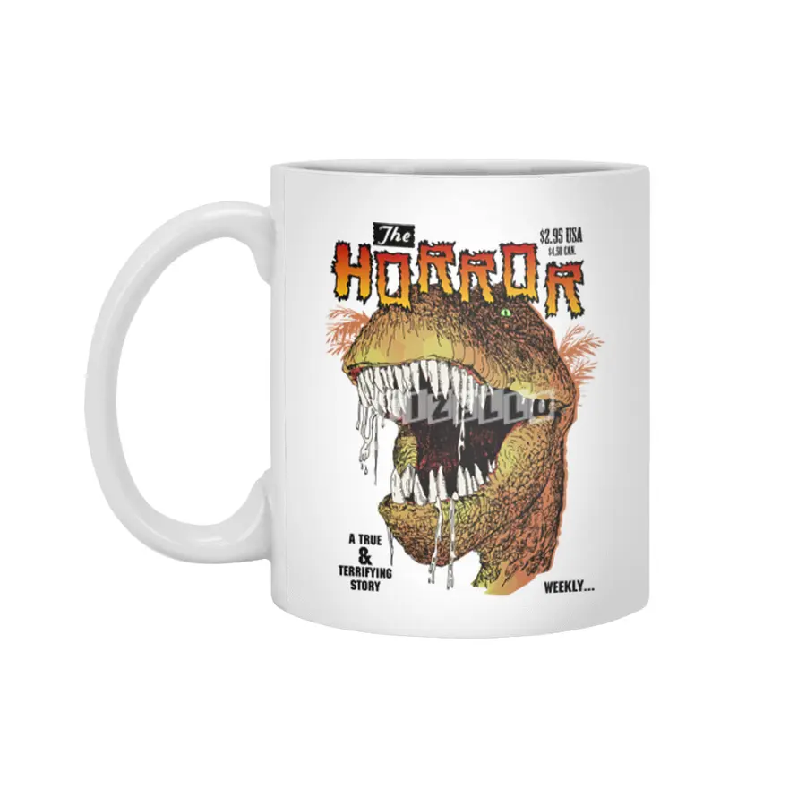T-Rex Horror comic Beyaz Kupa