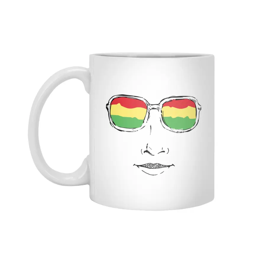 Reggae Hipster Rastafari face A Beyaz Kupa
