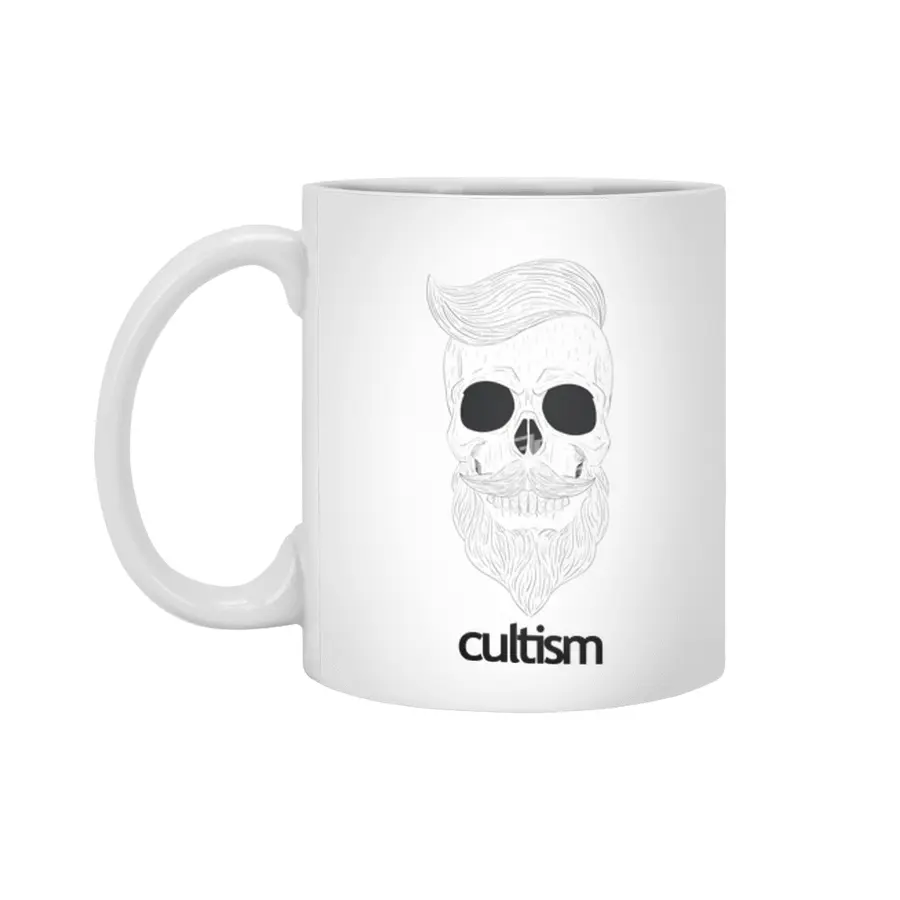 Cultism Hipster Skull Beyaz Kupa