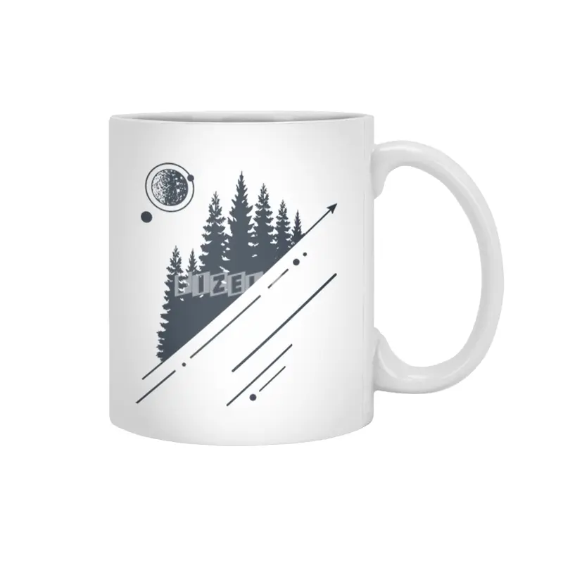 Modern Geometric Nature Forest Hipster Graphic Beyaz Kupa