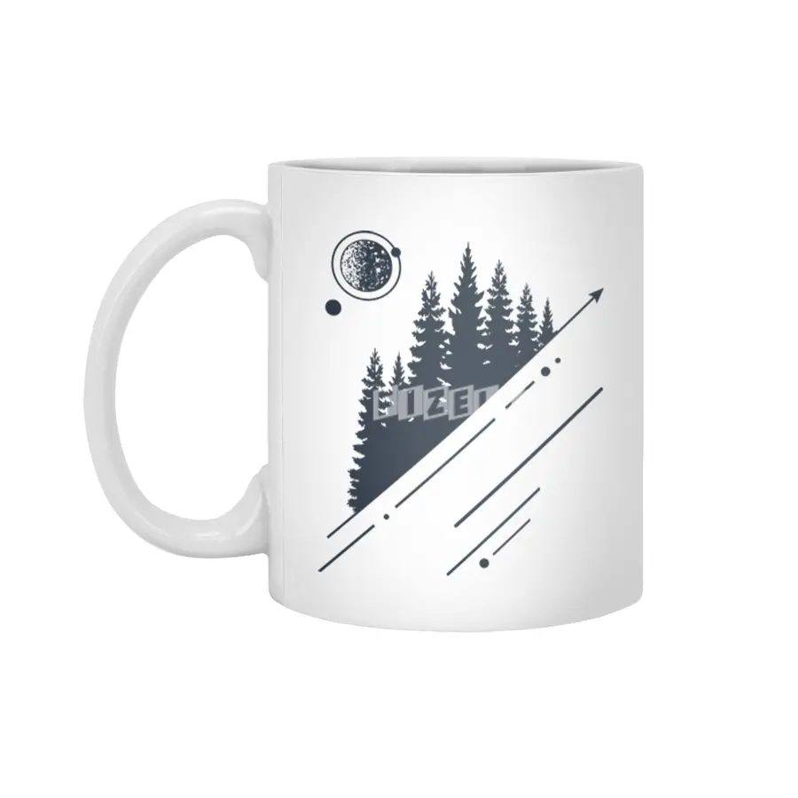 Modern Geometric Nature Forest Hipster Graphic Beyaz Kupa