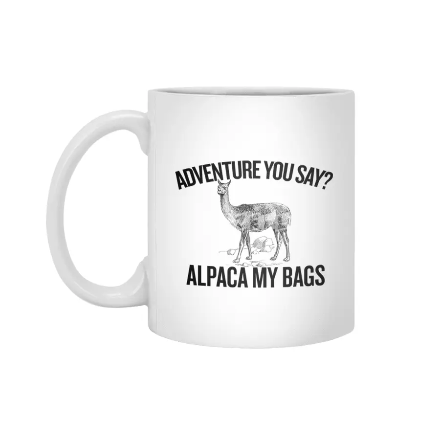 Alpaca My Bags,  Hipster , Funny Hiking Beyaz Kupa
