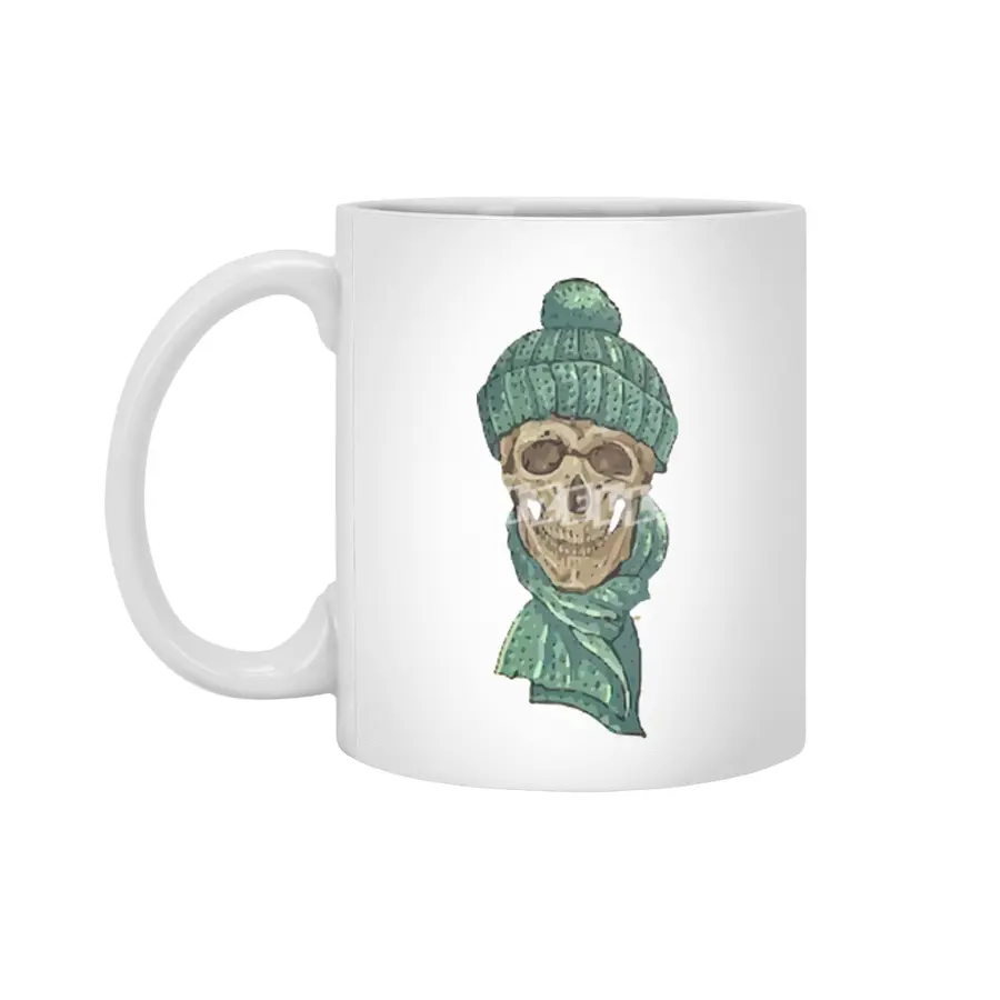 Christmas Hipster Skull Winter Beyaz Kupa