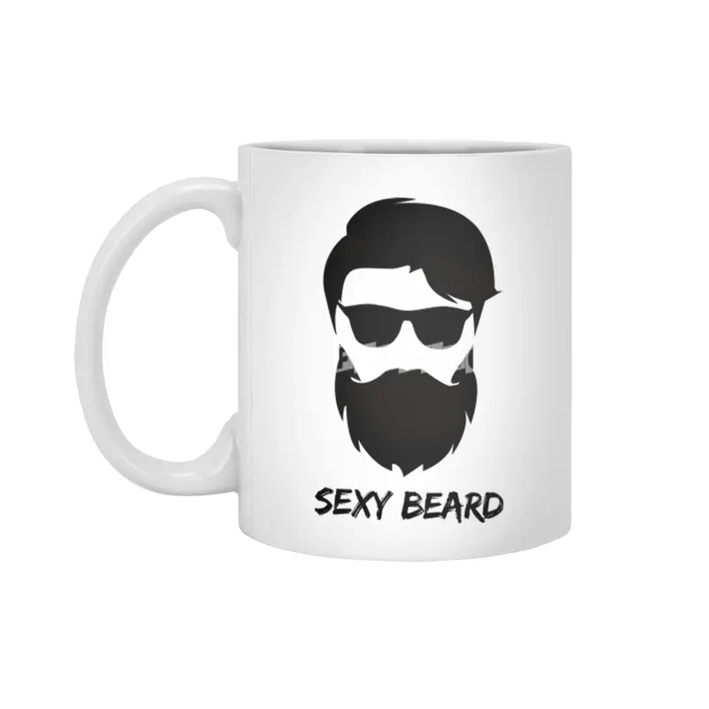 Sexy beard Hipster face Beyaz Kupa