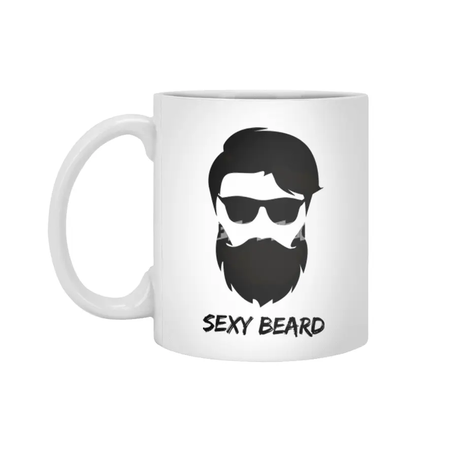 Sexy beard Hipster face Beyaz Kupa