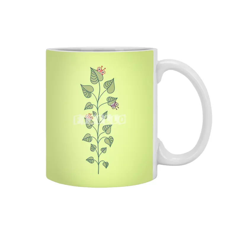 Cute Bugs Eat Green Plant Nature Lover Beyaz Kupa