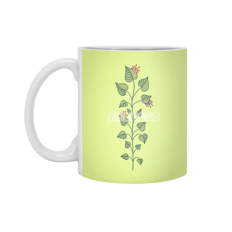 Cute Bugs Eat Green Plant Nature Lover Beyaz Kupa