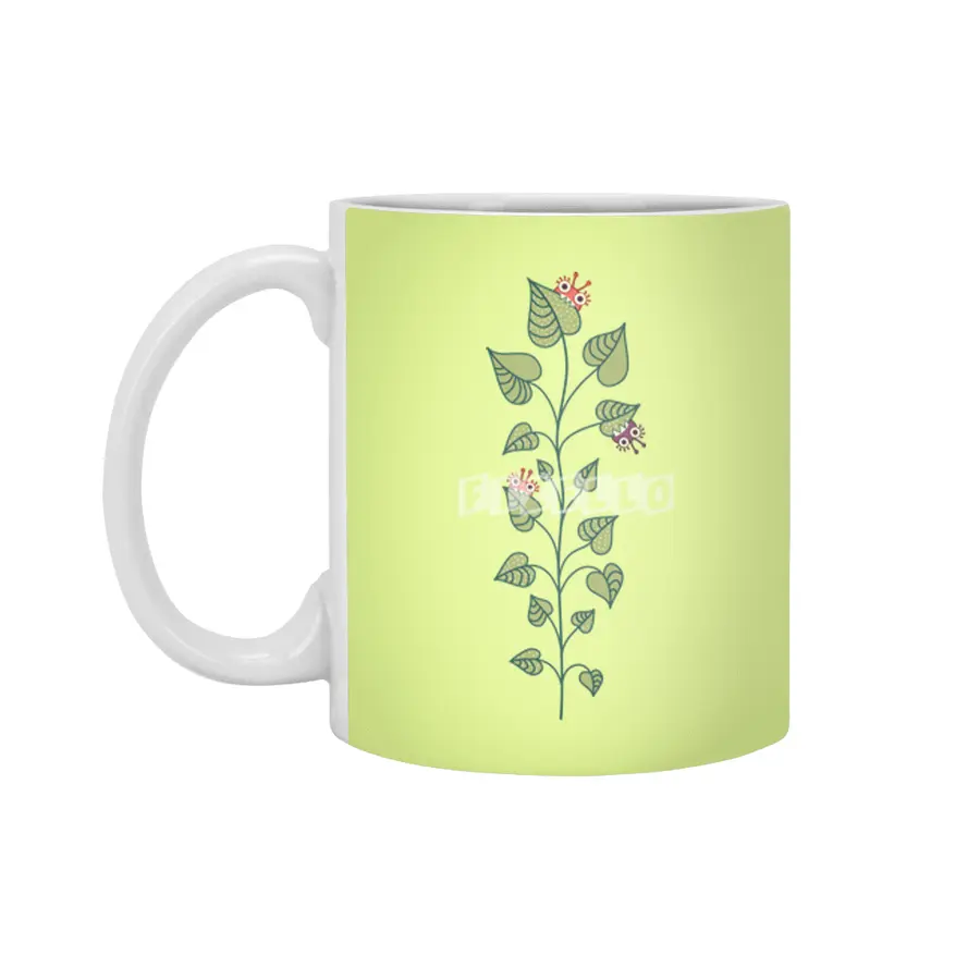 Cute Bugs Eat Green Plant Nature Lover Beyaz Kupa