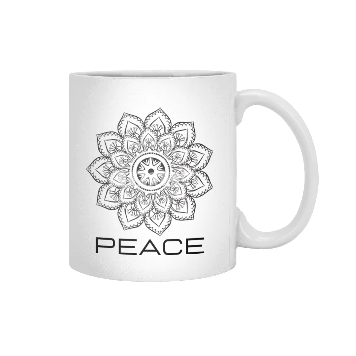 Peace Mandala | Yoga | Pilates | Rave | Floral Beyaz Kupa