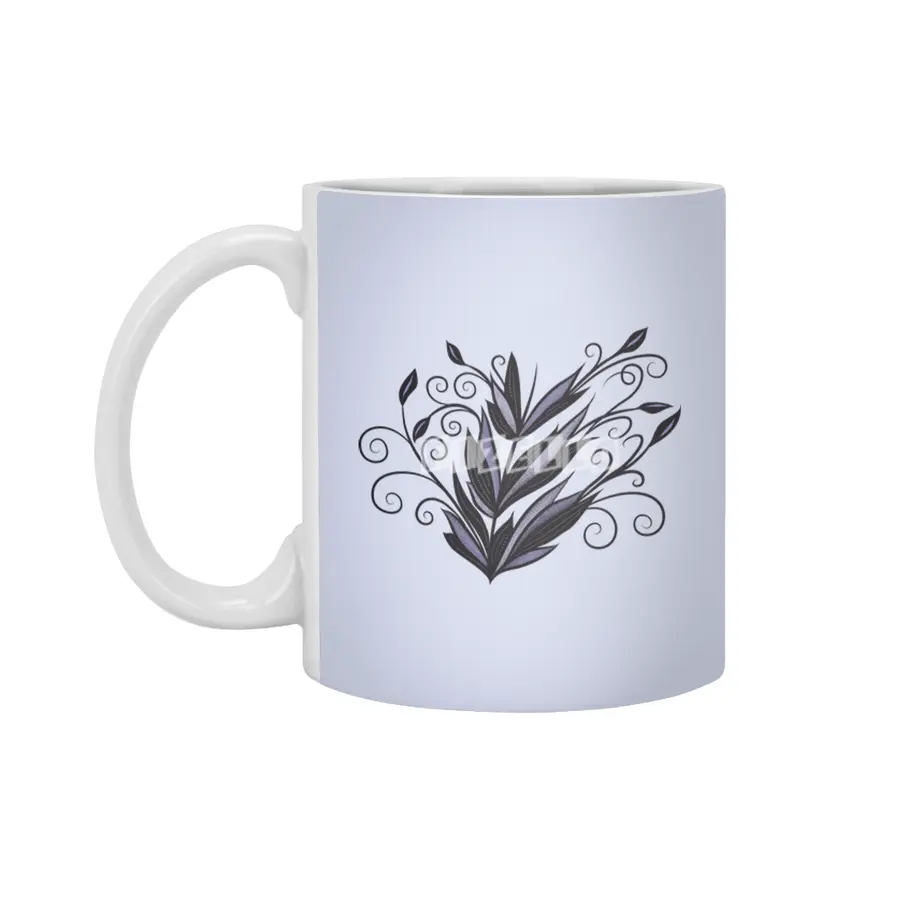 Gothic plant floral swirl and flourish nature lover Beyaz Kupa