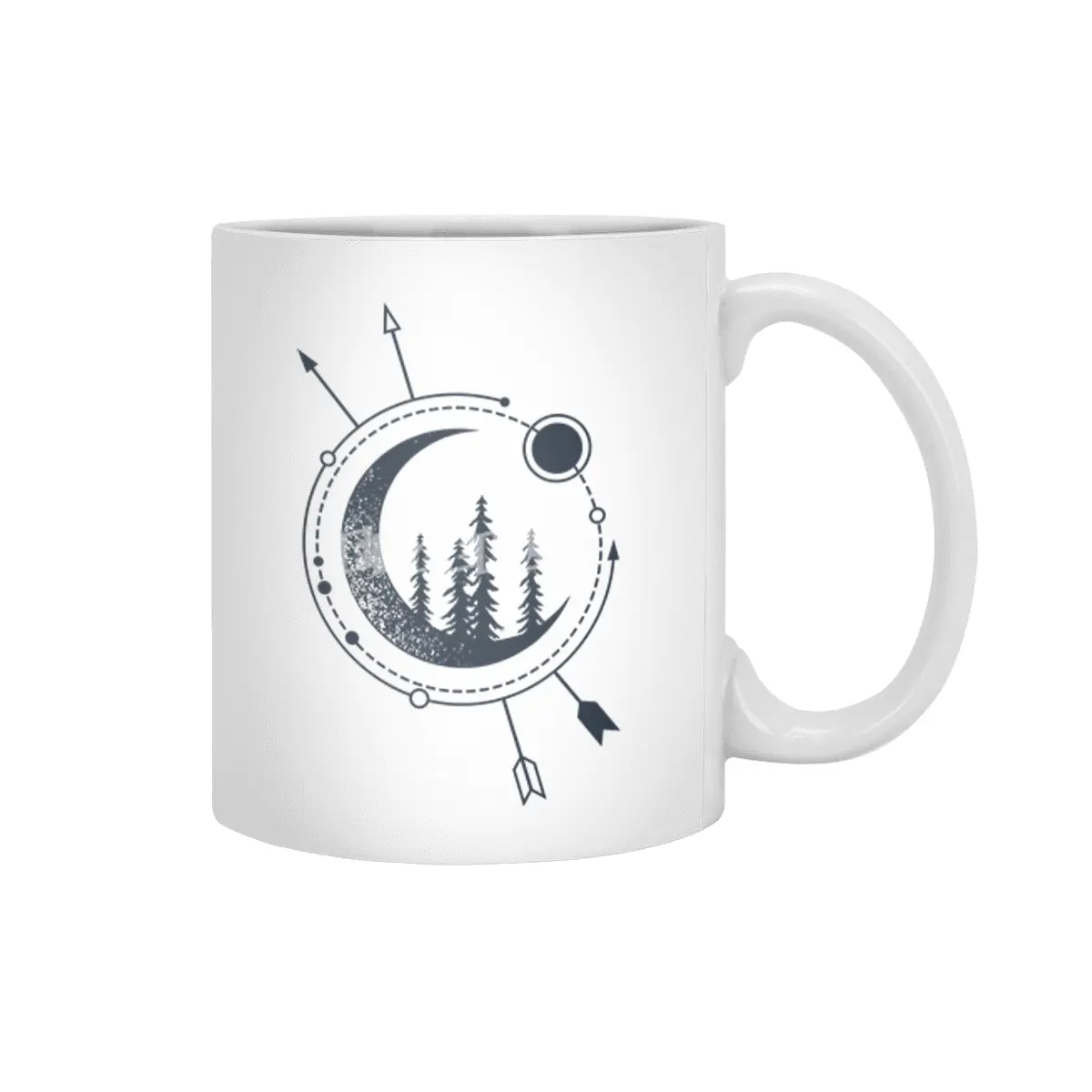 Modern Geometric Nature Forest Astronomy Bohemian Beyaz Kupa