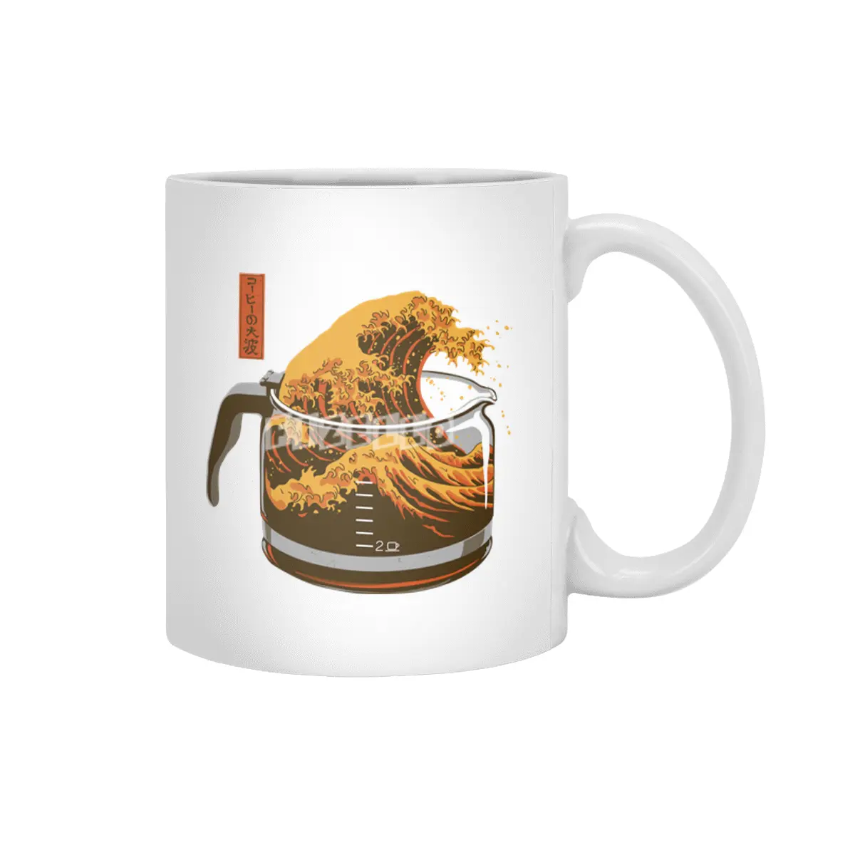 The Great Wave of Coffee (light) Beyaz Kupa