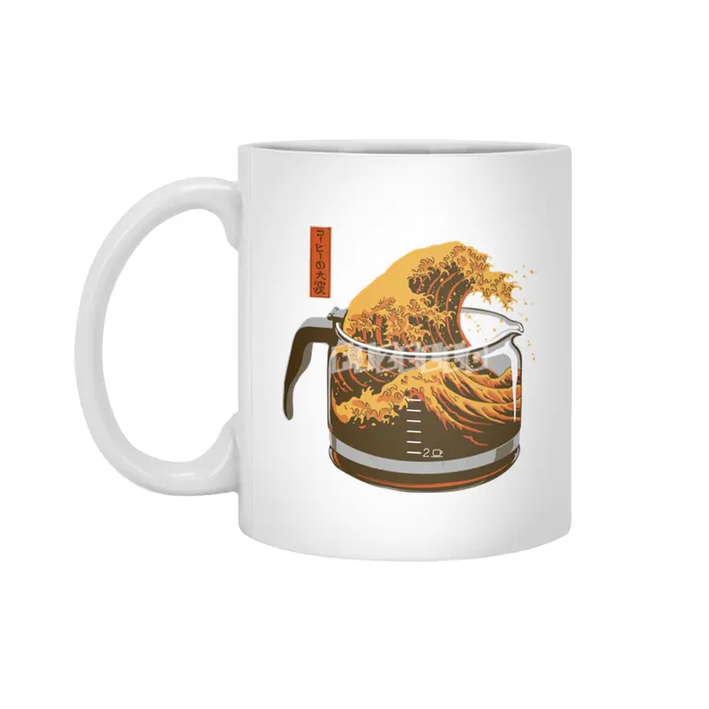 The Great Wave of Coffee (light) Beyaz Kupa