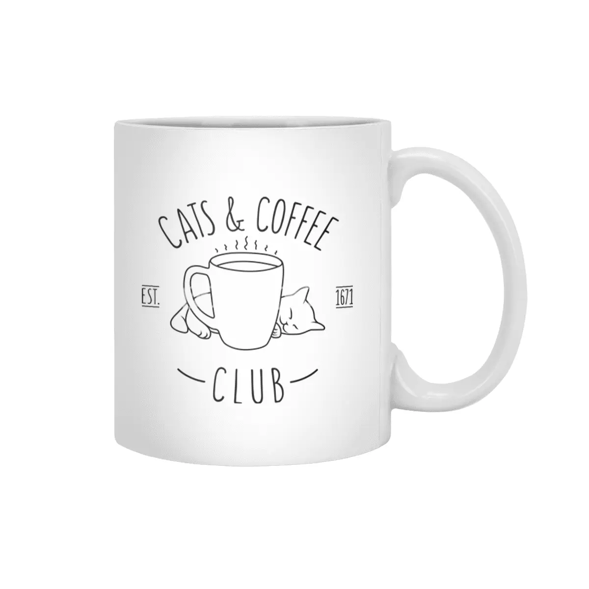 Cats and Coffee Club Beyaz Kupa