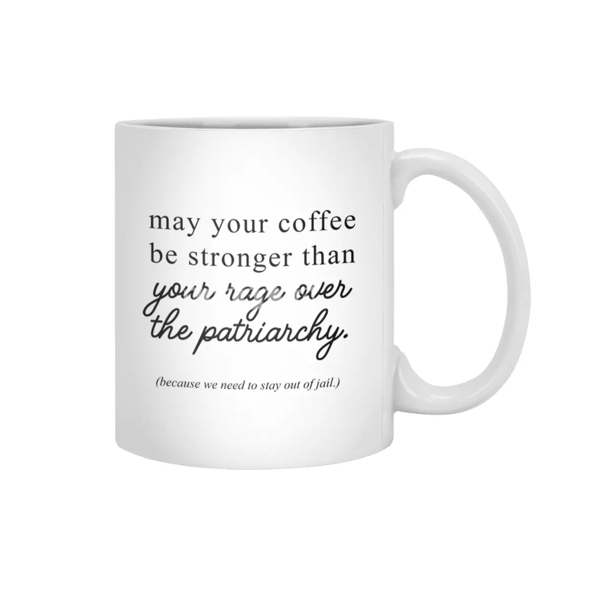 May your coffee be stronger than your rage over the patriarchy. Beyaz Kupa