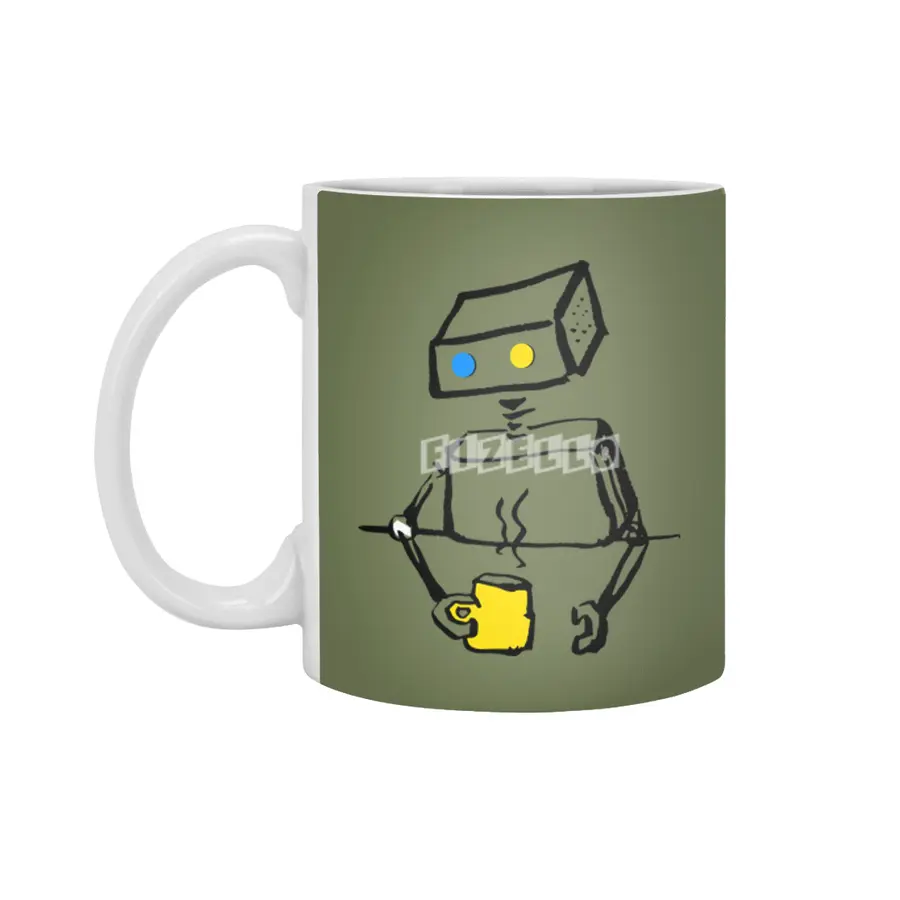 Robot on Coffee Break Beyaz Kupa
