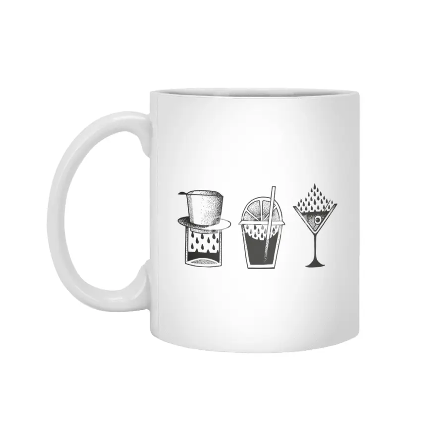 Morning coffee -Day fresh- Evening alco Beyaz Kupa