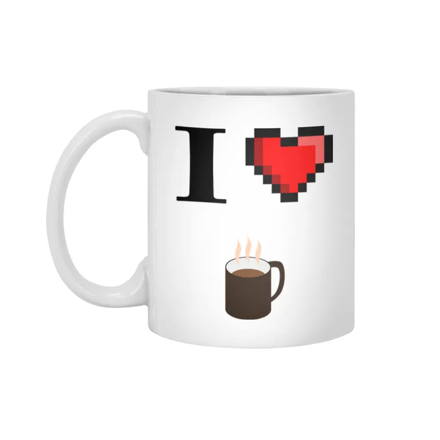I love Coffee 8Bit Beyaz Kupa