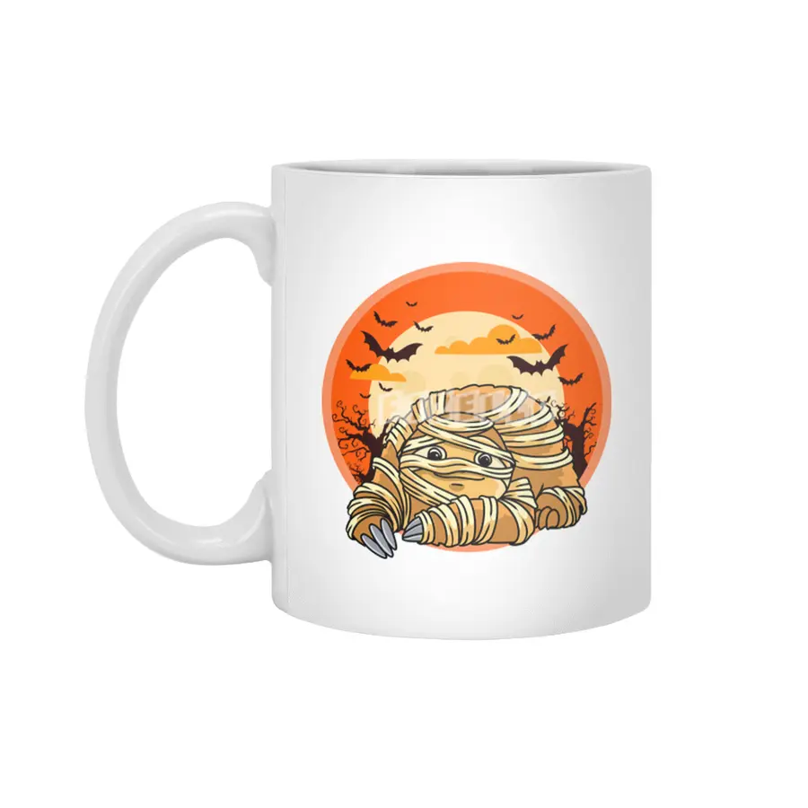 Cute Spooky Halloween Mummy Sloth Costume Sloth Beyaz Kupa