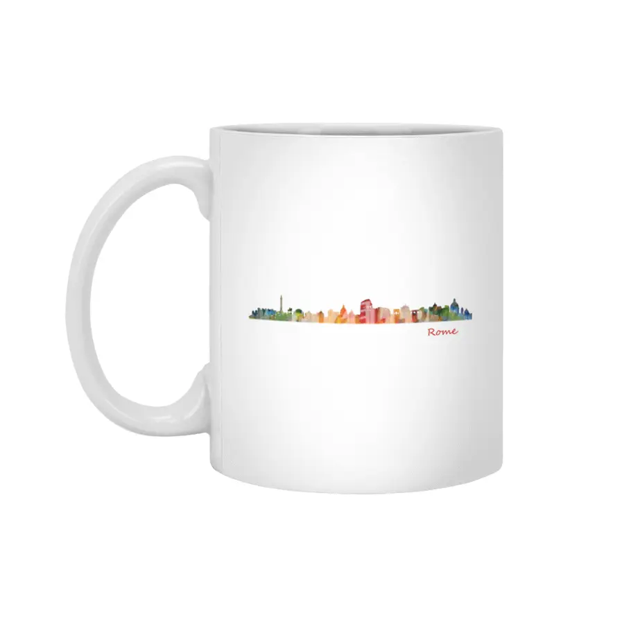 Rome Cityscape watercolor skyline Beyaz Kupa