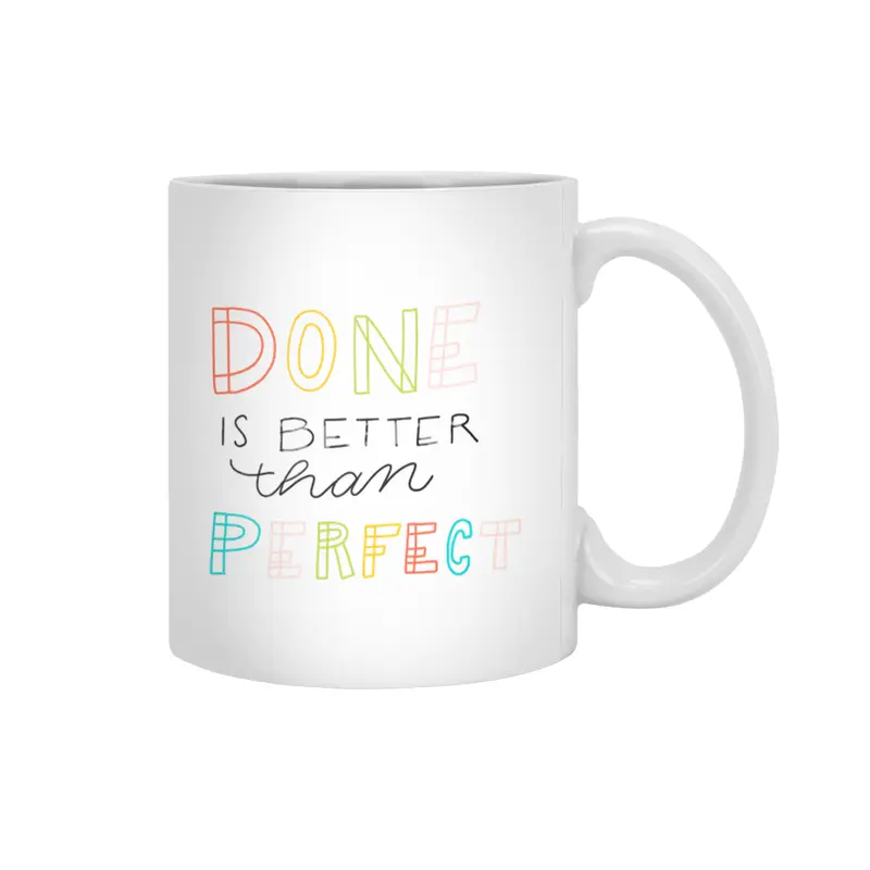 Done is better than perfect Lettering colorful Beyaz Kupa