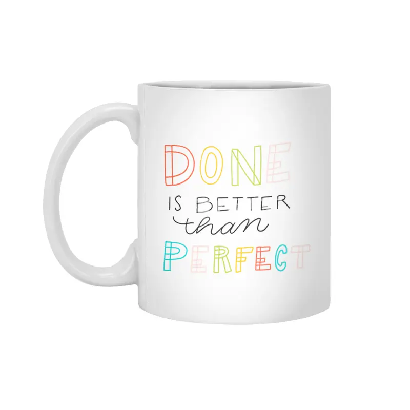 Done is better than perfect Lettering colorful Beyaz Kupa