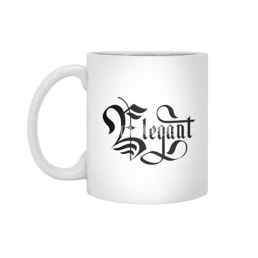 Elegant lettering Gothic Beyaz Kupa