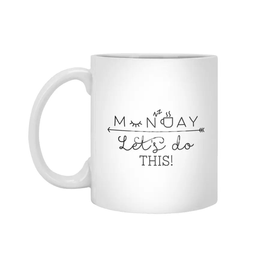 Have A Tired Cup Of Coffee On Monday And Master It Beyaz Kupa