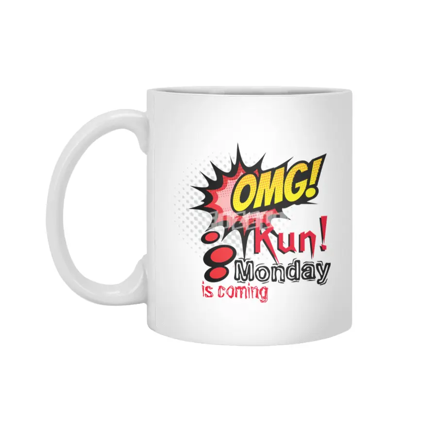 OMG Run! Monday is coming Beyaz Kupa