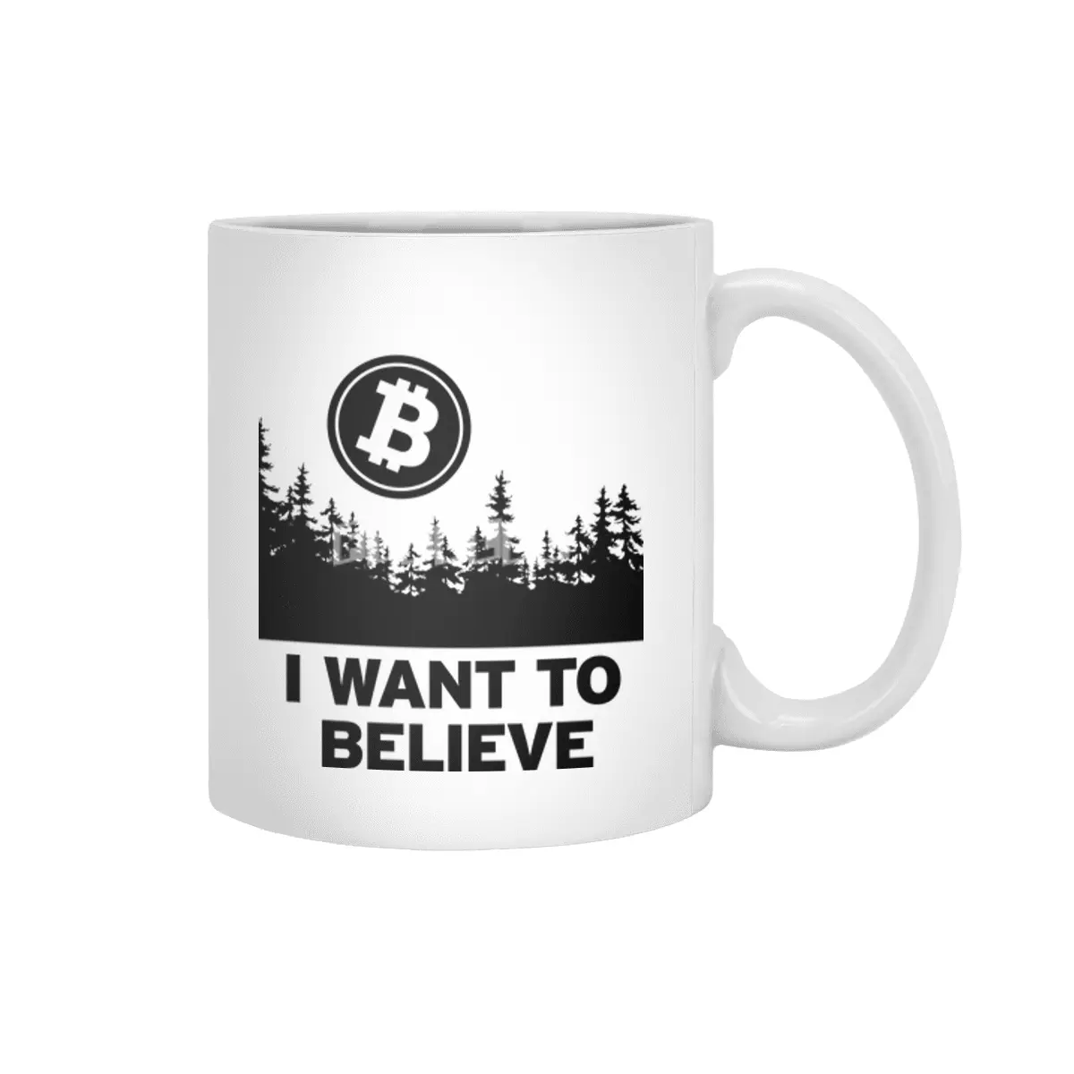 "I Want to Believe ..." - Bitcoin Shirt Design Beyaz Kupa