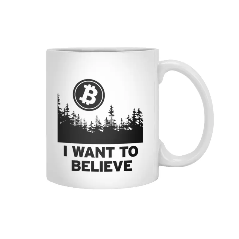 "I Want to Believe ..." - Bitcoin Shirt Design Beyaz Kupa