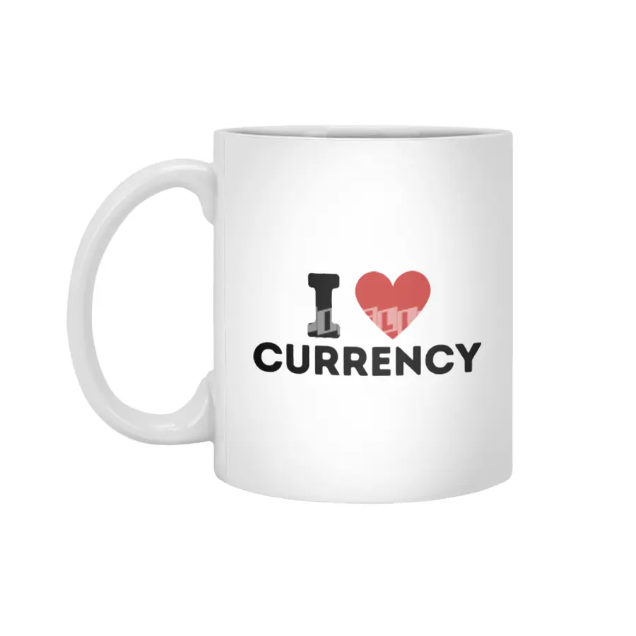 I Love Currency Simple Heart Design Beyaz Kupa