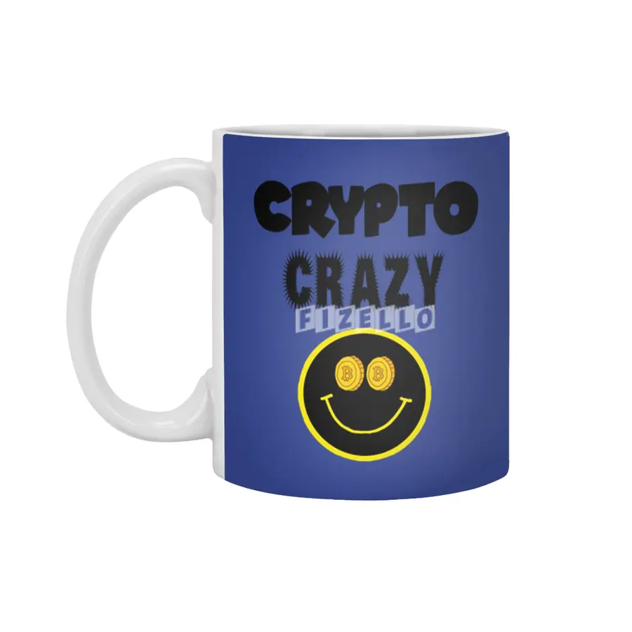Funny Crypto Crazy Smiley Face Cryptocurrency Beyaz Kupa