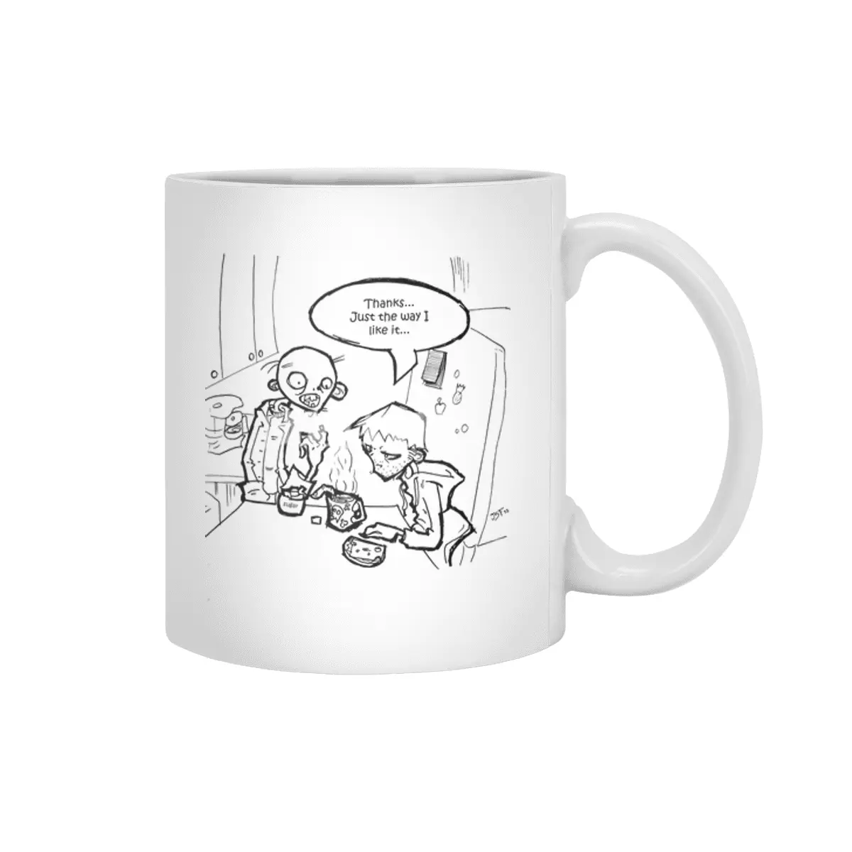 Necromania; Zombie made me Breakfast Beyaz Kupa