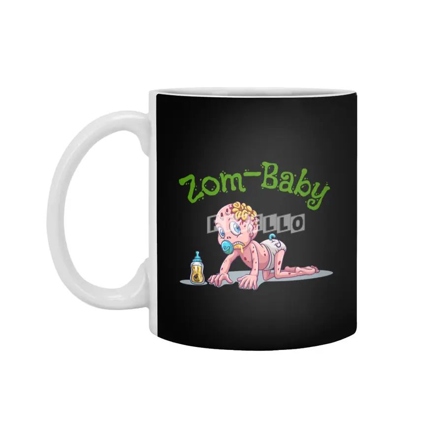 "Zom-Baby" Zombie Baby Design Beyaz Kupa